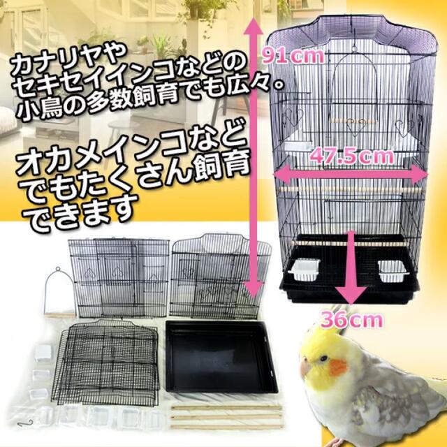 鳥ケージ インコ 鳥かご バードケージ 鳥小屋 小動物ケージ 鳥ゲージ 小鳥 黒 その他のペット用品(鳥)の商品写真