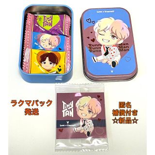 ボウダンショウネンダン(防弾少年団(BTS))のTinyTAN キャンディ缶コレクション テテ(Ｖ)  飴、シール付き 新品 (キャラクターグッズ)