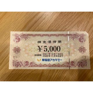 早稲田アカデミー 株主優待券5000円分(その他)