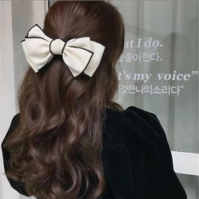 フレンチガーリー ヘアアクセサリー レディース リボン ベロア ブラック 韓国 通販 リボン レディース フレンチガーリー レトロ 発表会 ベロア ブラック 韓国