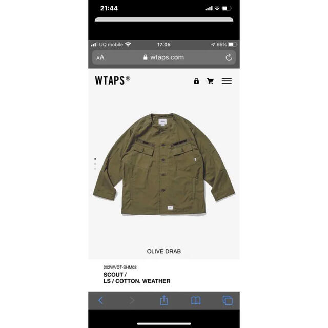 WTAPS SCOUT LS COTTON WEATHER OLIVE DRAB