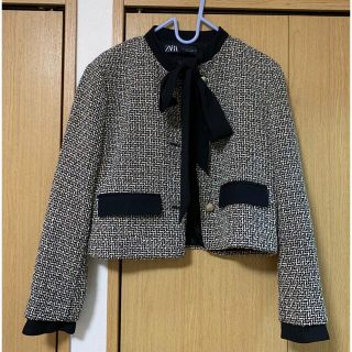 ザラ(ZARA)のツイードジャケット(ノーカラージャケット)