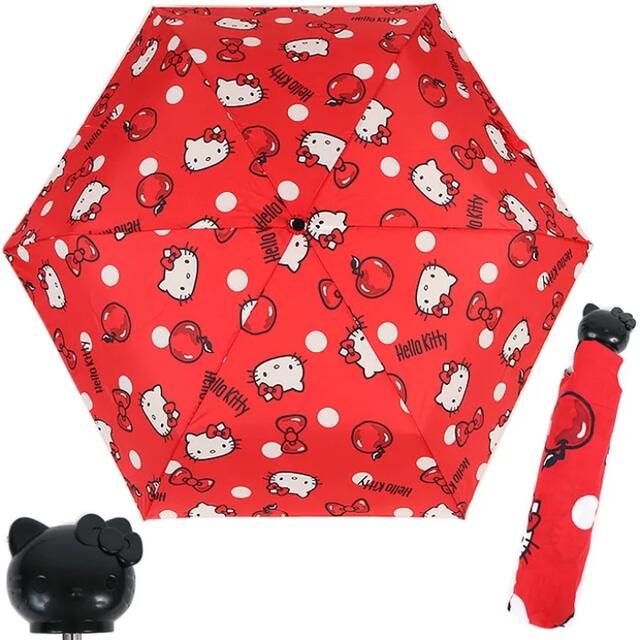 折りたたみ傘 Hello Kitty キティちゃん 赤 - 傘