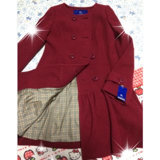 バーバリー(BURBERRY)のお値下げ！バーバリーブルーレーベル裾フレアーノーカラーコート38新品タグ付き(ロングコート)