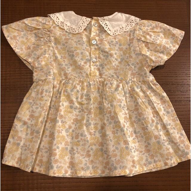 futafuta(フタフタ)の【90cm】テータテート　レース襟花柄チュニック キッズ/ベビー/マタニティのキッズ服女の子用(90cm~)(Tシャツ/カットソー)の商品写真