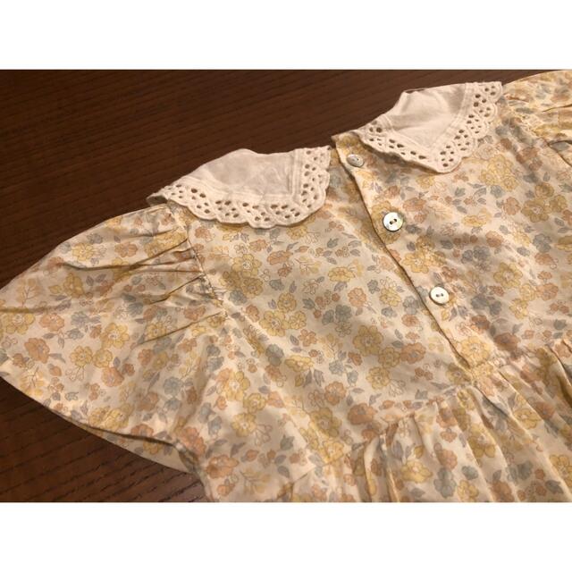 futafuta(フタフタ)の【90cm】テータテート　レース襟花柄チュニック キッズ/ベビー/マタニティのキッズ服女の子用(90cm~)(Tシャツ/カットソー)の商品写真