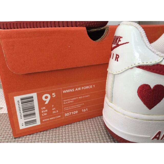 WMNS AIR FORCE1ナイキ エアフォース バレンタイン ハート26.5 定価 NIKE ナイキ バレンタイン ハート エアホース1 2006 スニーカー