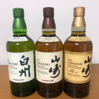 サントリー(サントリー)の山崎12年山崎、白州ノンエイジ3本セット(ウイスキー)