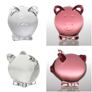 専用 バカラ フィギュリン ブタ ピンク クリア ミニマルズ 置物 オーナメント
