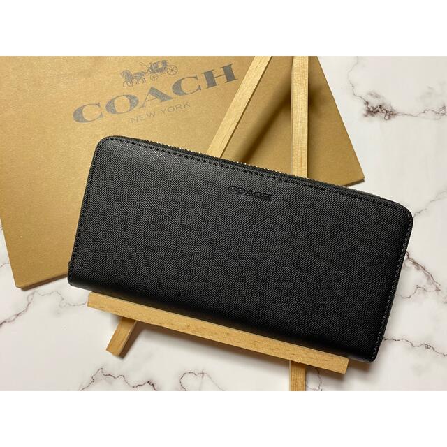 COACH】コーチブラック レザー 長財布 メンズ レディース COACH】コーチブラック レザー 長財布 メンズ レディース