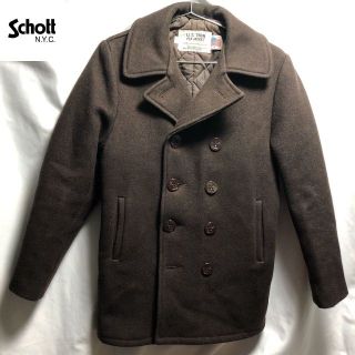 ショット(schott)の90年代ビンテージ SCHOTT U.S.74ON PEA JACKET M 茶(ピーコート)