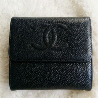 シャネル(CHANEL)の※値下げしました！CHANEL 三つ折り財布 ブラック(財布)