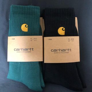 カーハート(carhartt)のcarhartt カーハート　ソックス 新品未使用品2足セット　黒　緑(ソックス)