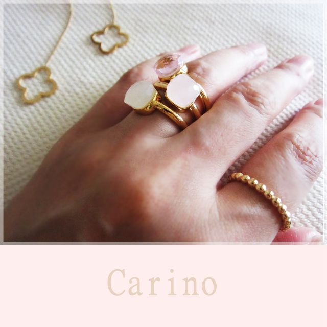 大粒 キャンディリング ミルキー ピンク 9－１7.5号 レディースのアクセサリー(リング(指輪))の商品写真