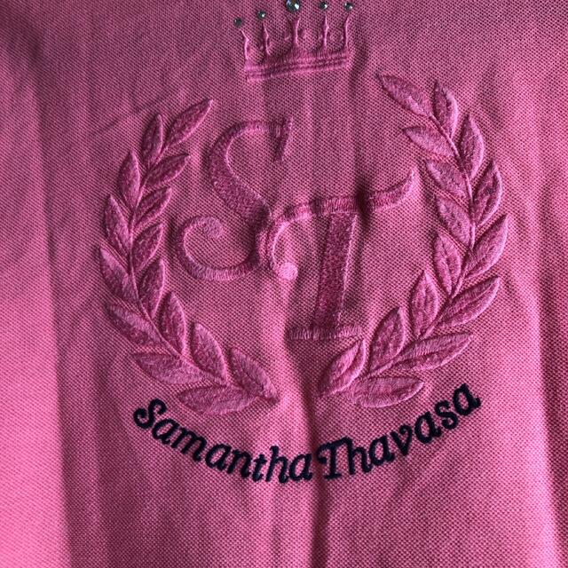 Samantha Thavasa(サマンサタバサ)のサマンサタバサ　ポロシャツ　ピンク　ロゴ　半袖　春　夏 レディースのトップス(Tシャツ(半袖/袖なし))の商品写真