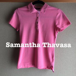 サマンサタバサ(Samantha Thavasa)のサマンサタバサ　ポロシャツ　ピンク　ロゴ　半袖　春　夏(Tシャツ(半袖/袖なし))