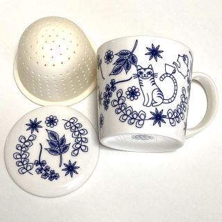 ルピシア(LUPICIA)のルピシア 茶こしマグ アニマルティータイム・ねこ  茶こしフィルタープレゼント🎁(グラス/カップ)