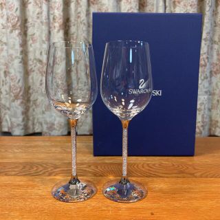 美品】 SWAROVSKI スワロフスキー ワイングラス ペア-