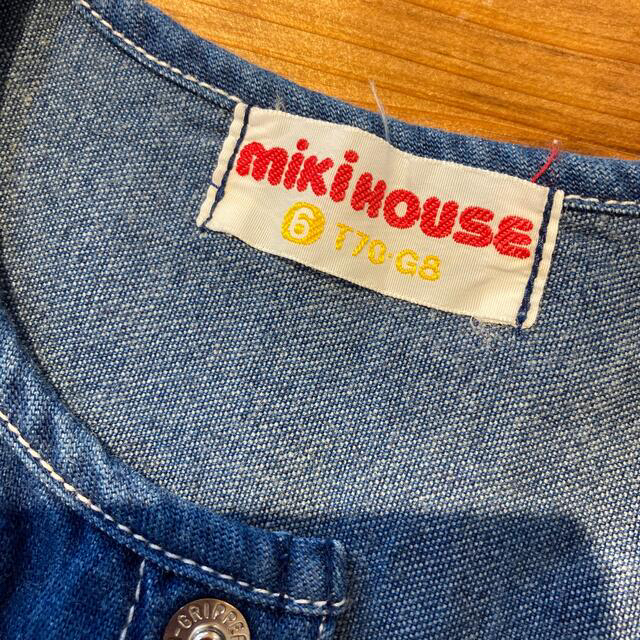 mikihouse(ミキハウス)のミキハウス　デニムロンパースカバーオール70〜80センチ キッズ/ベビー/マタニティのベビー服(~85cm)(ロンパース)の商品写真