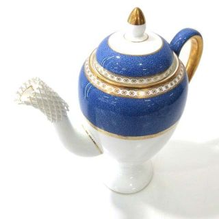 ウェッジウッド(WEDGWOOD)のウェッジウッド ティーポット コーヒーポット 金彩 ユーランダ― パウダーブルー(陶芸)