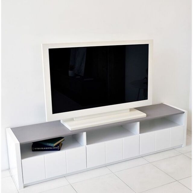 2022新商品 175cm テレビ台 75インチ対応 鏡面 ホワイト&グレー 日本製 完成品 リビング収納 - even-outdoor.com