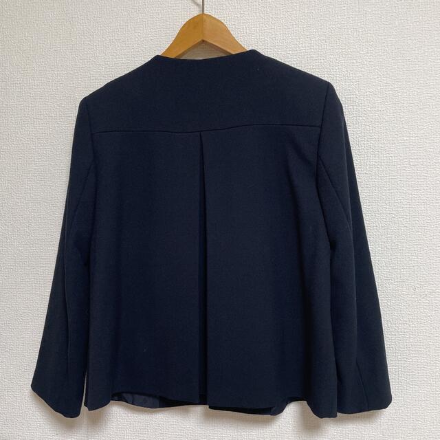 ZARA(ザラ)のZARAbasic 紺ジャケット　フォーマル レディースのジャケット/アウター(ノーカラージャケット)の商品写真