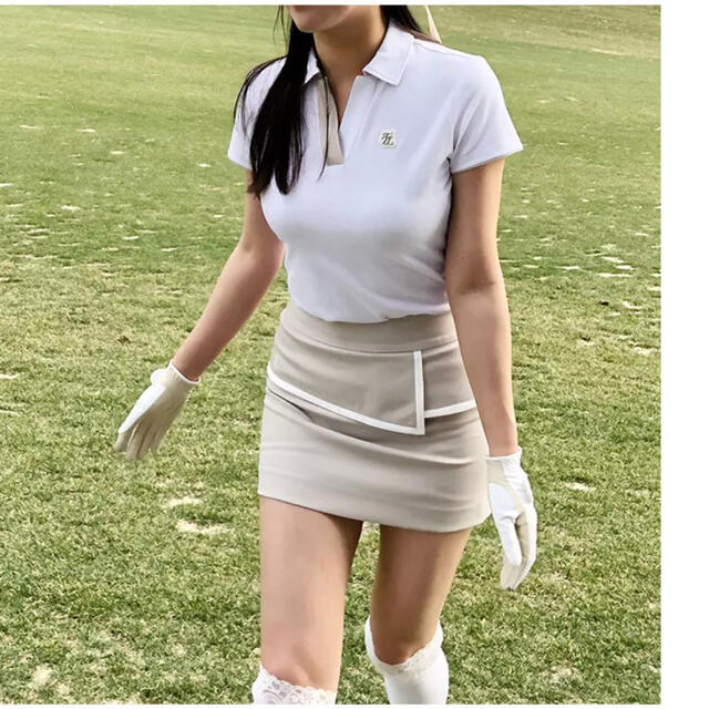新色追加！ 韓国 レディースゴルフ fair liar スカート ベージュ:被り心地最高