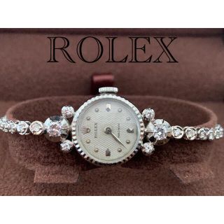 ロレックス(ROLEX)のロレックス★アンティークウォッチ★1ctテニスダイヤブレス WG(腕時計)