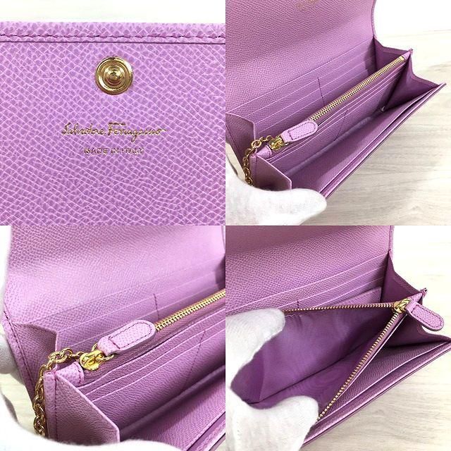 未使用品 Salvatore Ferragamo 長財布 レザー ピンク 270