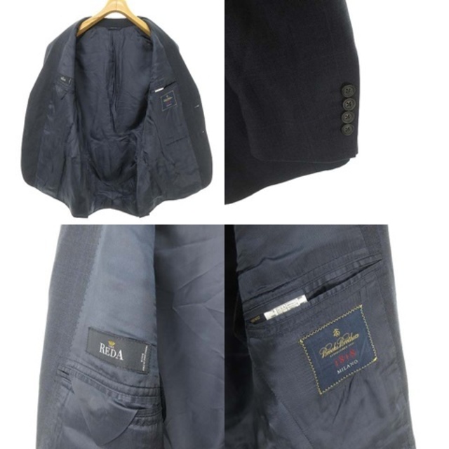 Brooks Brothers(ブルックスブラザース)のブルックスブラザーズ REDA生地 スーツ チェック柄 ネイビー 紺 IBO18 メンズのスーツ(セットアップ)の商品写真