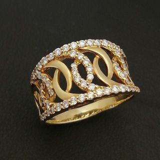 K18YG✨ダイヤ0.50ct✨金とダイヤの✨キラキラ✨リング❣️存在感あり✨(リング(指輪))