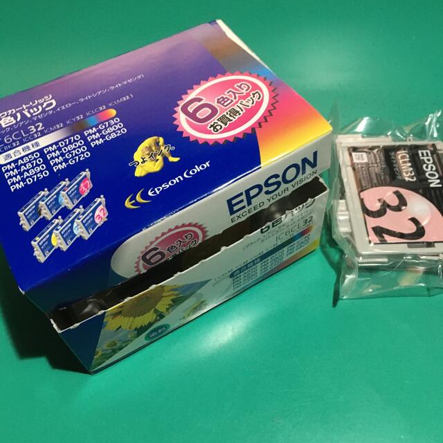 EPSON(エプソン)のジャンク|使用期限切れ エプソンインクカートリッジ  IC6CL32 ブラック無 インテリア/住まい/日用品のオフィス用品(その他)の商品写真