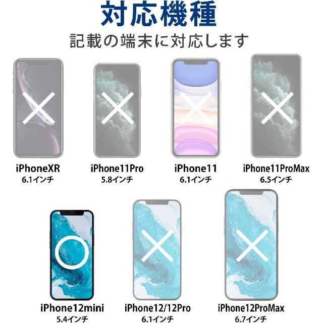 ELECOM(エレコム)のiPhone 12 mini ガラス フィルム ゴリラ ブルーライト アイフォン スマホ/家電/カメラのスマホアクセサリー(iPhoneケース)の商品写真