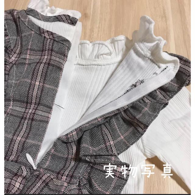 ♡ チェック ワンピース ♡ フォーマル キッズ  記念日 おしゃれ 90 キッズ/ベビー/マタニティのキッズ服女の子用(90cm~)(ワンピース)の商品写真