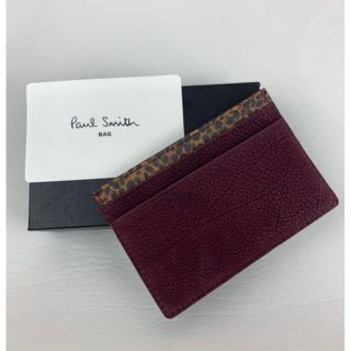 B品 Paul Smith ポールスミス レオパード ワインレッド カードケース