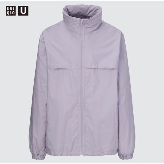 ユニクロ(UNIQLO)のユニクロU オーバーサイズフーデッドブルゾン　パープル　S(ブルゾン)