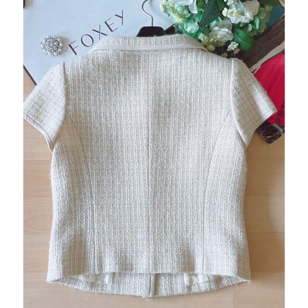 FOXEY - 極美品!FOXEY 高級ツイード素材スーツ 入学、卒業式用 FOXEY - 極美品!FOXEY 高級ツイード素材スーツ 入学、卒業式用