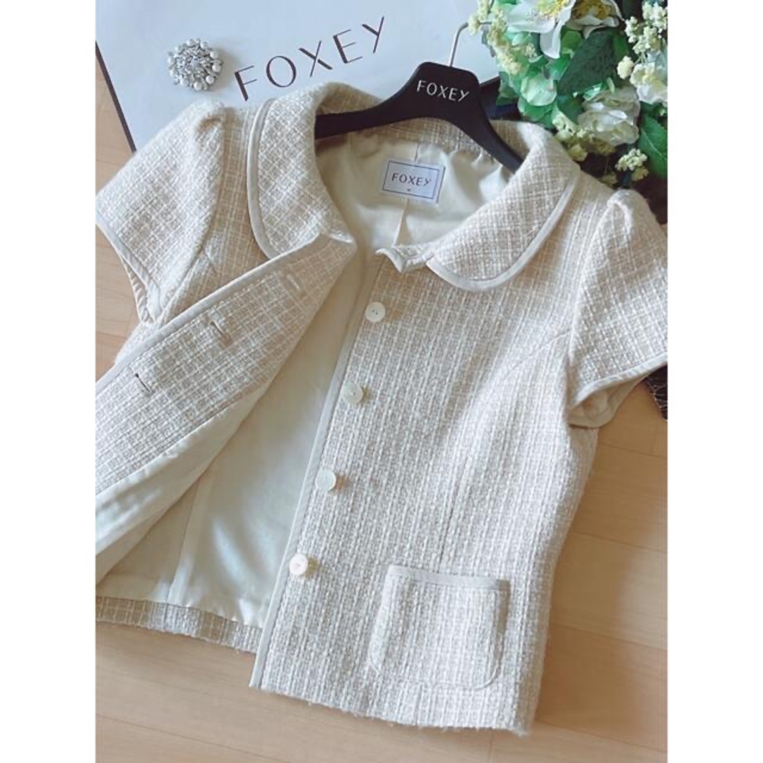 FOXEY - 極美品!FOXEY 高級ツイード素材スーツ 入学、卒業式用 FOXEY - 極美品!FOXEY 高級ツイード素材スーツ 入学、卒業式用