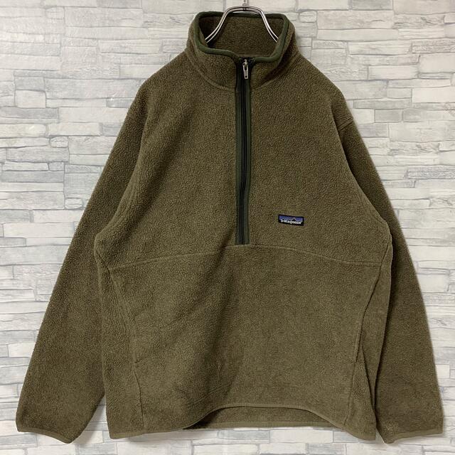 【人気】patagonia パタゴニア フリース　ワンポイントロゴ　カーキ　M 1