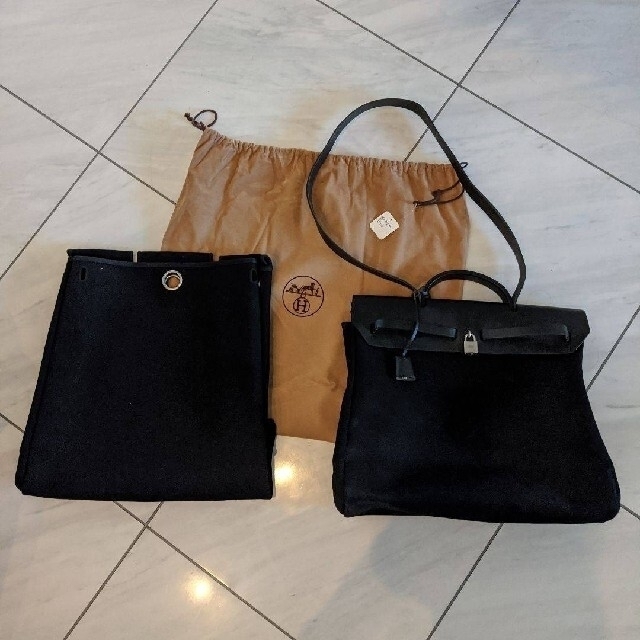 豊富なギフト Hermes - 未使用エルメス黒エールバッグ布地2種類
