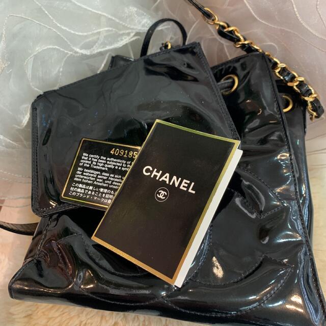 バッグCHANEL シャネル パテント 巾着ショルダーバッグ 黒