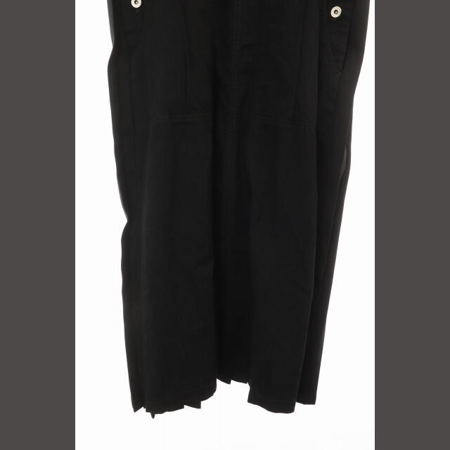 gomme(ゴム)のゴム 6ozデニム バックプリーツスカート ロング サスペンダー 切替 M 黒 レディースのスカート(ロングスカート)の商品写真