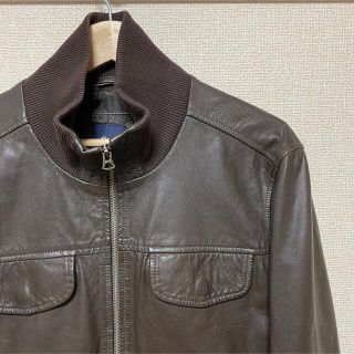 ギャップ(GAP)のGAP レザージャケット シングル ダークブラウン  USED(レザージャケット)