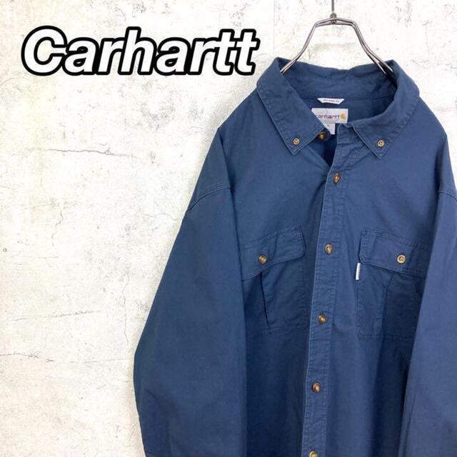 carhartt(カーハート)の希少 90s カーハート ワークシャツ ビッグシルエット 美品 メンズのトップス(シャツ)の商品写真