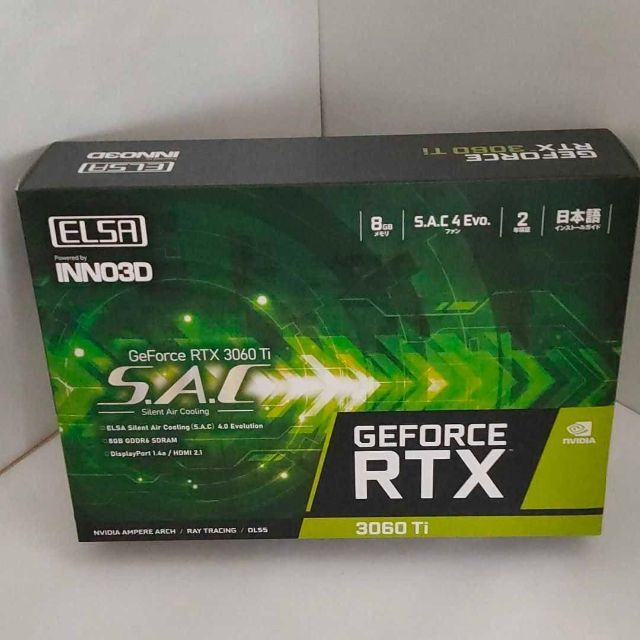 GDDR68GB出力端子新品未開封 RTX 3060 Ti S.A.C LHR ELSA 保証書付