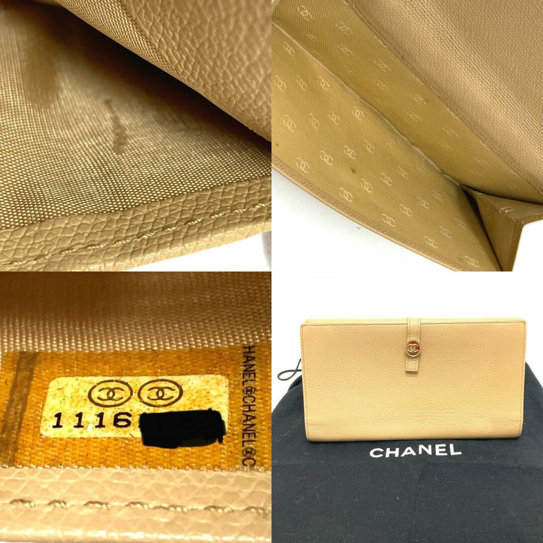 CHANEL(シャネル)のシャネル CHANEL Wホック A20905 CC ココマーク 二つ折り 長財布 レザー ベージュ レディースのファッション小物(財布)の商品写真