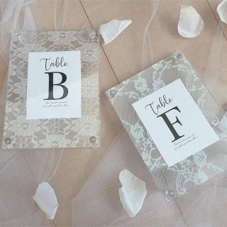 テーブルナンバー　レース　結婚式(各種パーツ)