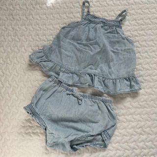 ベビーギャップ(babyGAP)の［専用ページ］GAP フリルデニムトップスブルマセット 70(ワンピース)