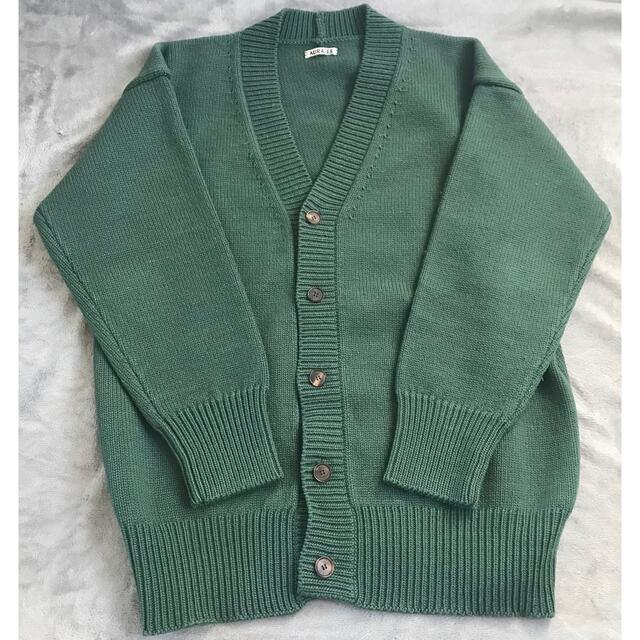 AURALEE Felt Wool Yarn Knit Cardigan