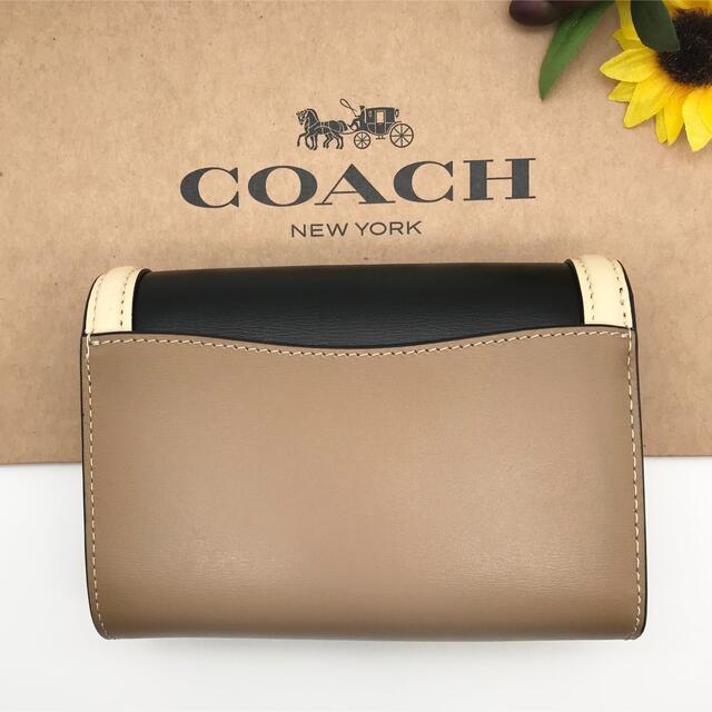 COACH 財布 大人気! ハットン ウォレット カラーブロック ブラック 新品 1